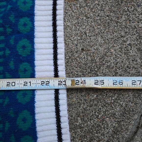 Vtg 90s CABIN CREEK Floral Geometric Stripe Pattern Crewneck Sweater Lg USA Made - Picture 6 of 6